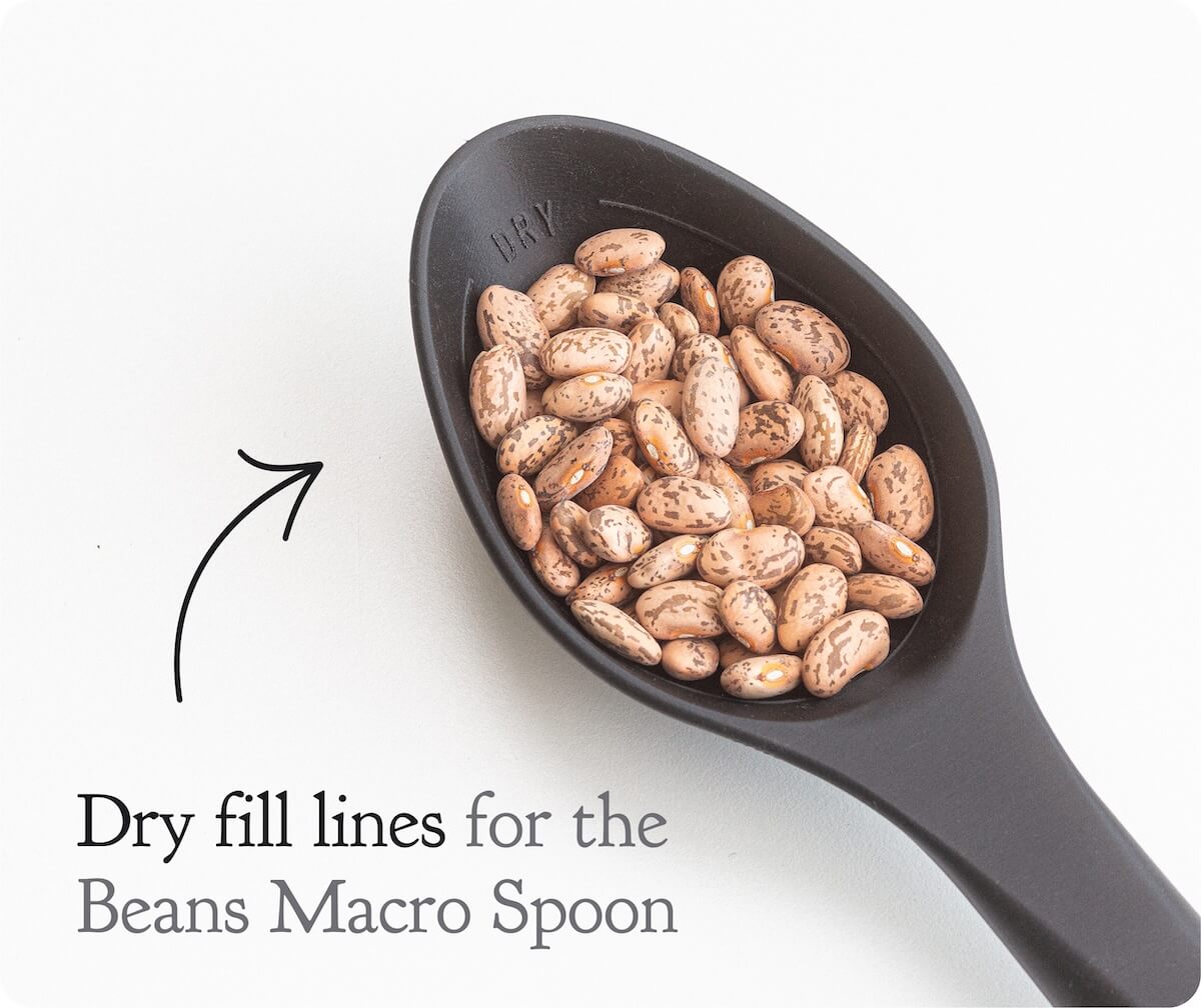 Macro 5-Piece Measuring Spoon Set - For Pasta, Potatoes, Rice, Beans, Oatmeal